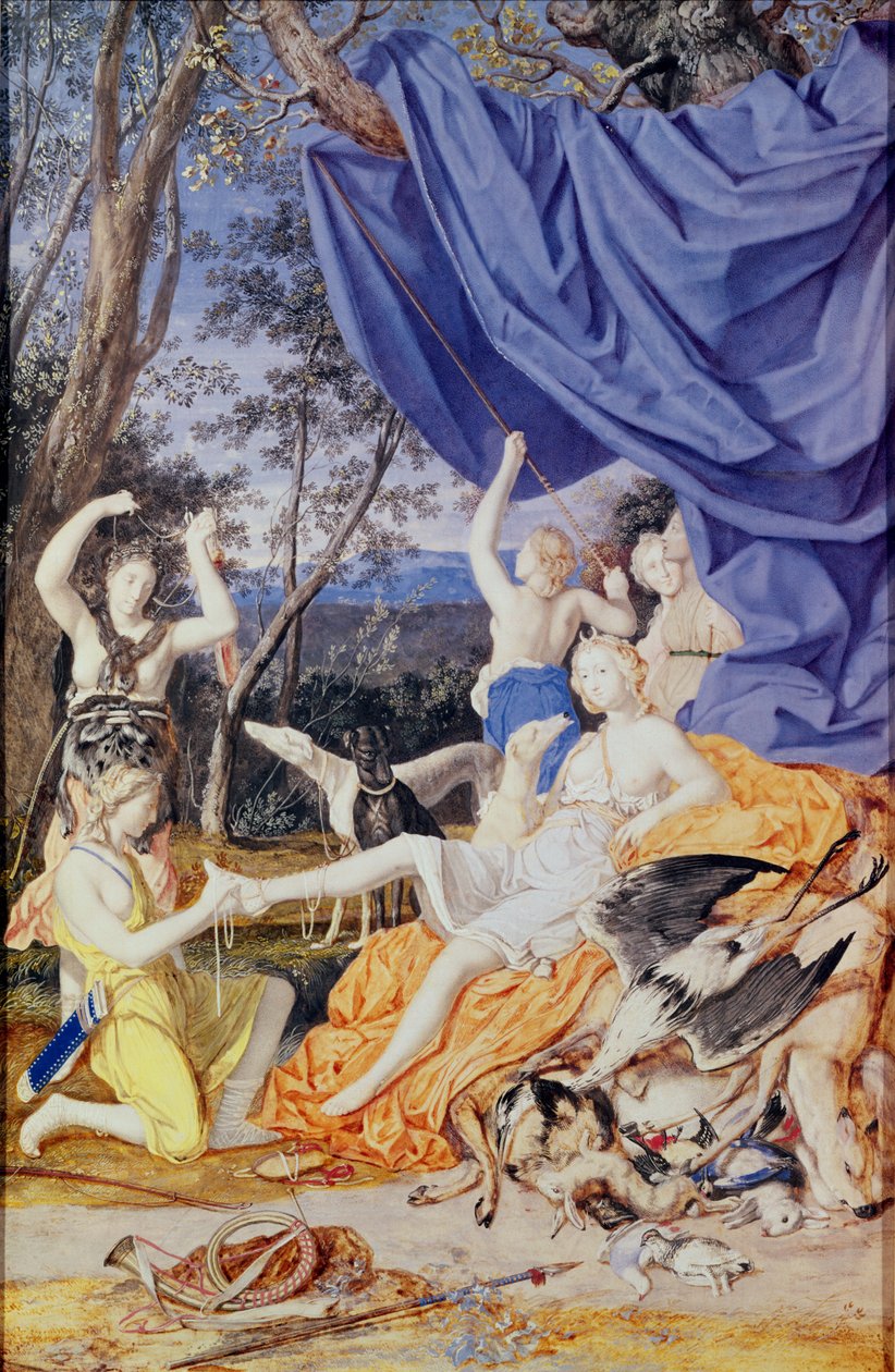 Francoise Louis de la Baume le Blanc (1644-1710) Mademoiselle de la Valliere, als Diana von Joseph Werner