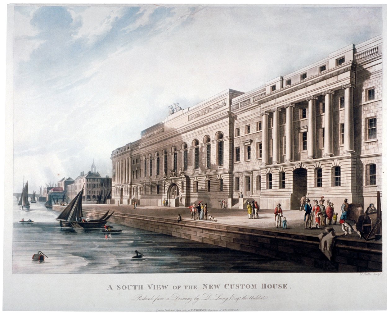 Zollhaus, City of London, 1817 von Joseph Constantine Stadler