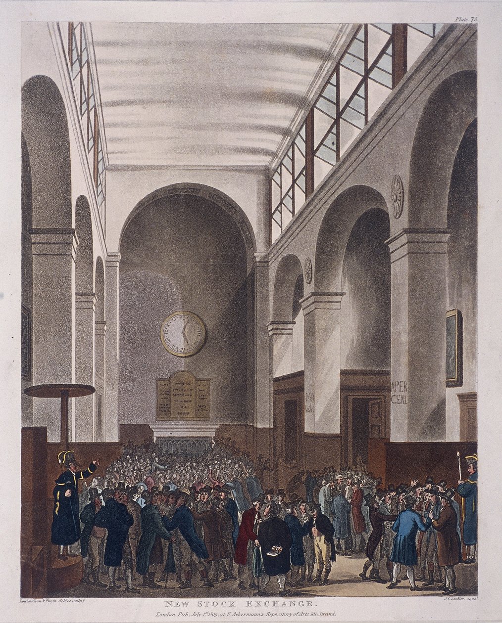 Börse, Bartholomew Lane, London, 1809 von Joseph Constantine Stadler