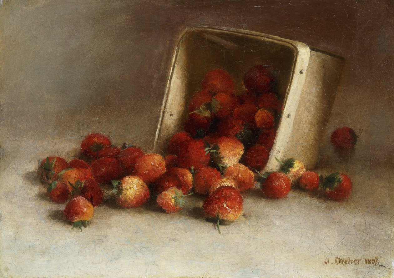 Kiste mit Erdbeeren von Joseph Decker
