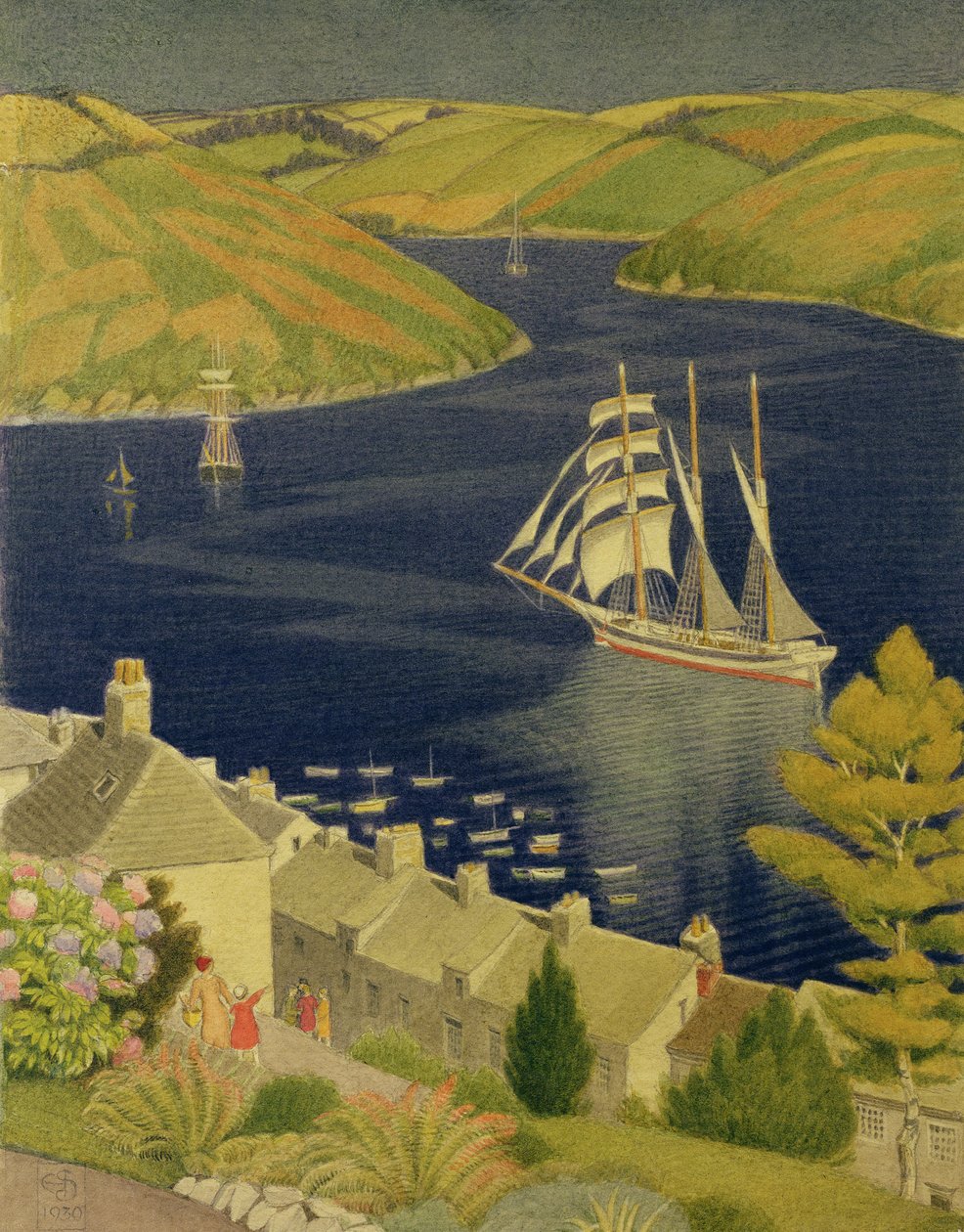 Cornwall Hafen, 1930 von Joseph Edward Southall