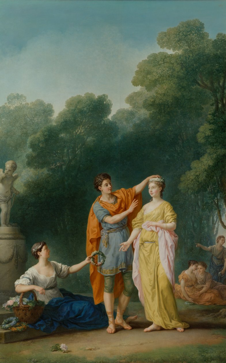 Ein Liebhaber krönt seine Geliebte, 1733 von Joseph Marie Vien