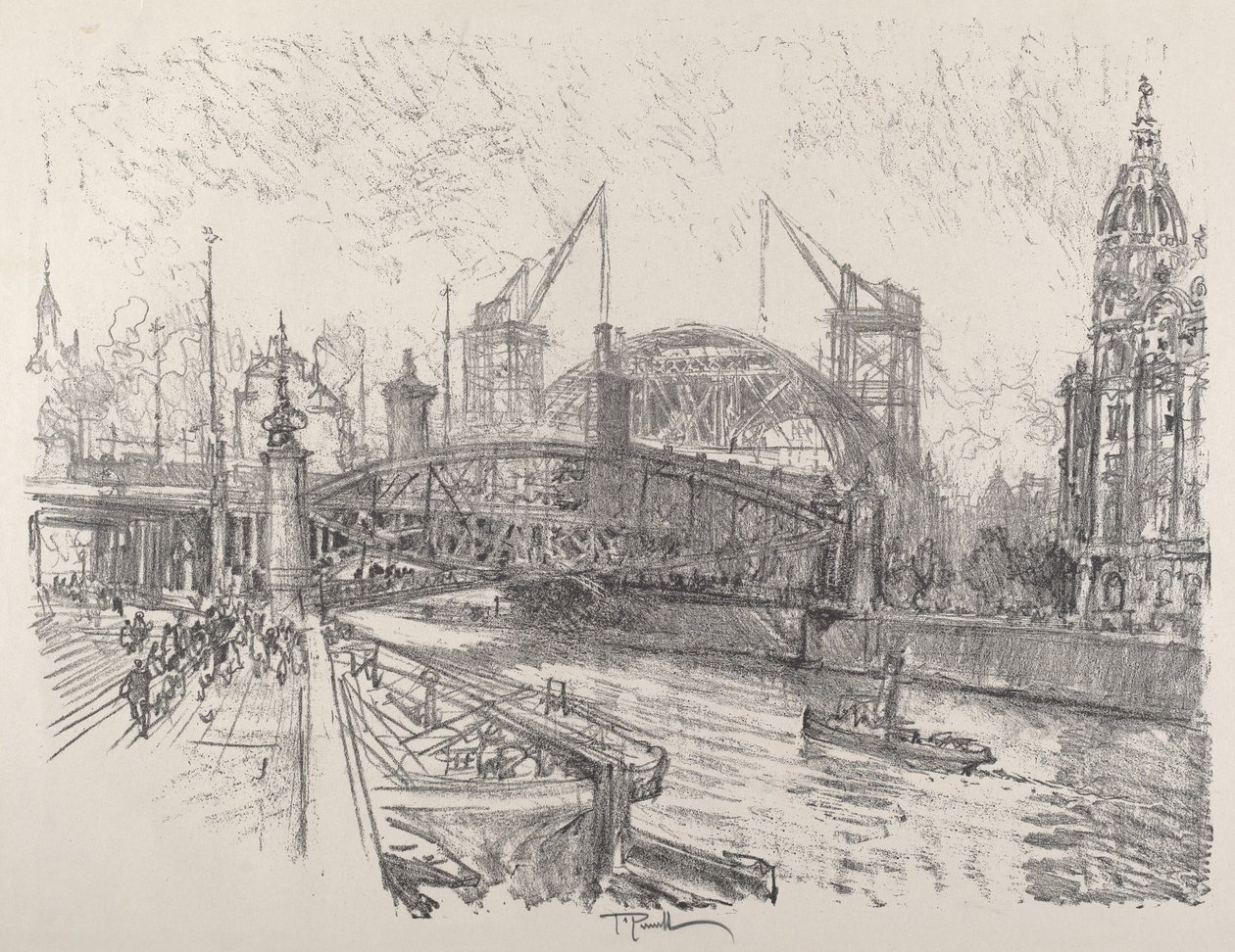 Bau des Friedrichstraße Bahnhofs von Joseph Pennell