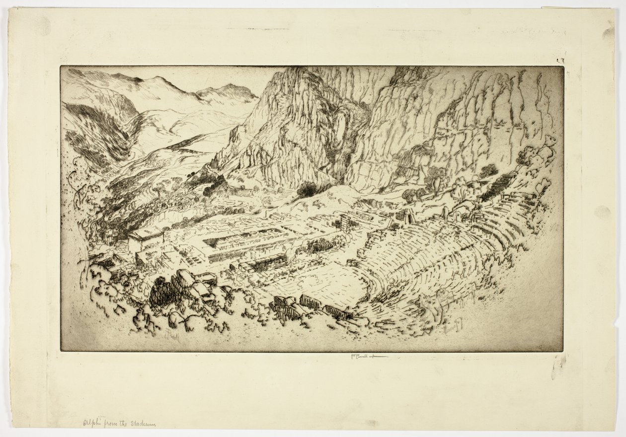 Delphi, vom Stadion aus von Joseph Pennell
