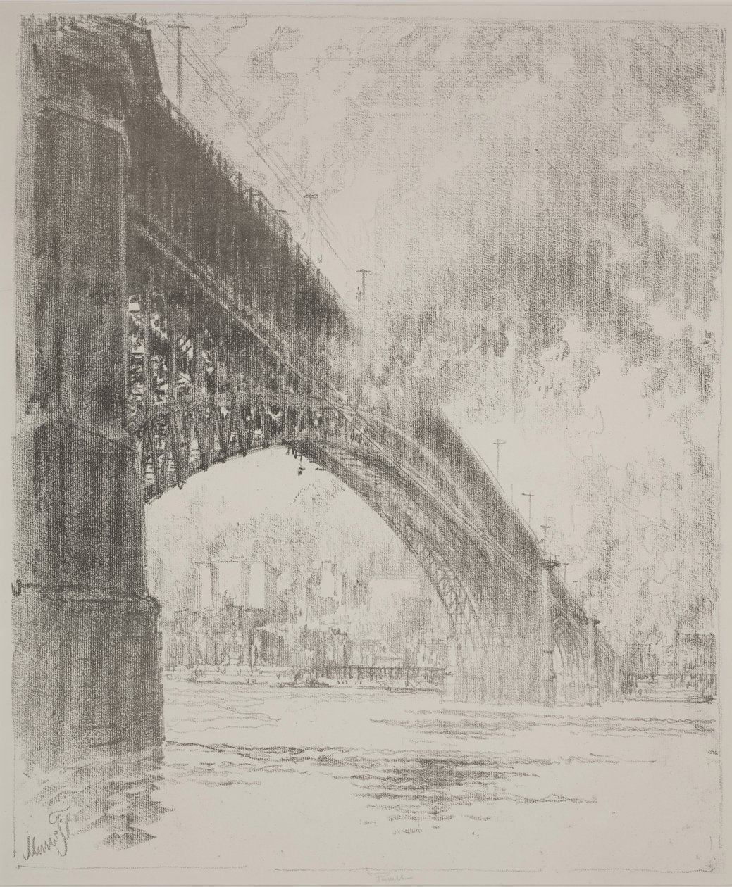 East Bridge, St. Louis von Joseph Pennell