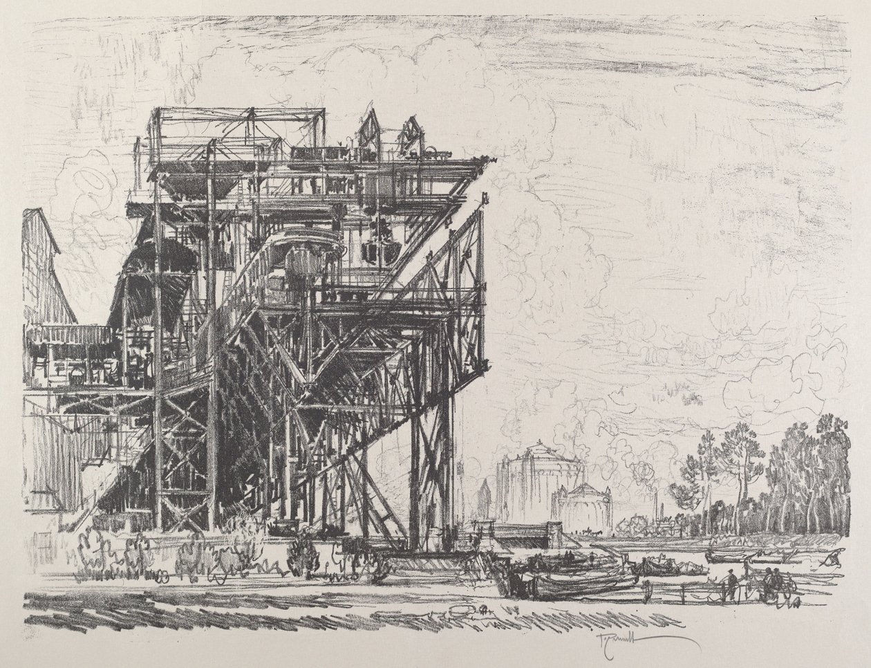 Gaswerke vom Kanal, Berlin von Joseph Pennell