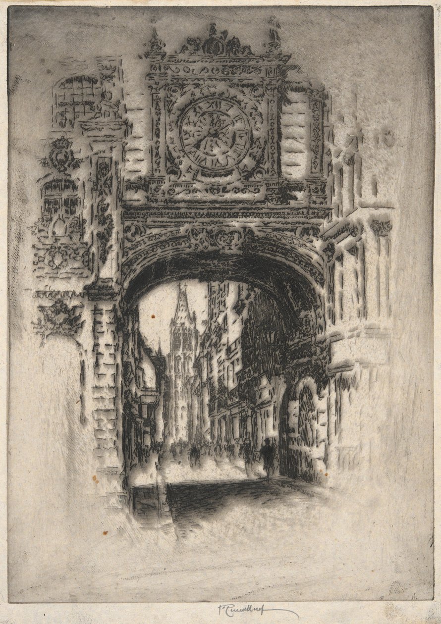 Große Uhr; Rouen von Joseph Pennell