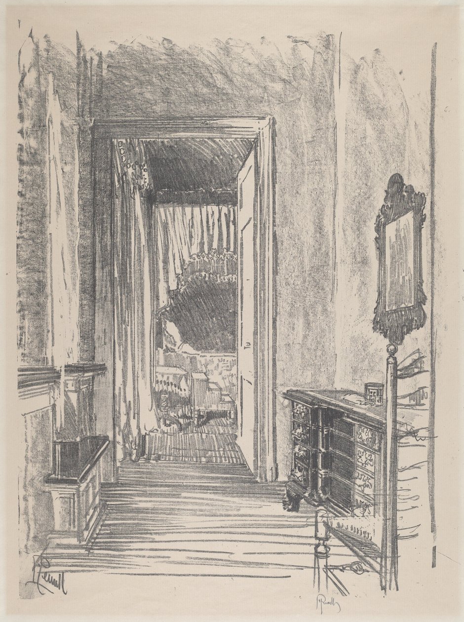 Flur zum Schlafzimmer, Stenton, 1912 von Joseph Pennell
