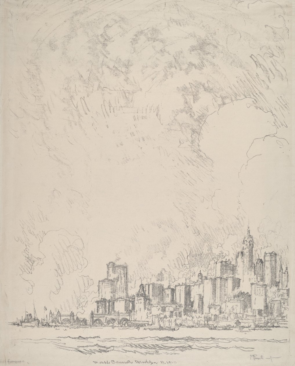 New York von Brooklyn, 1910 von Joseph Pennell