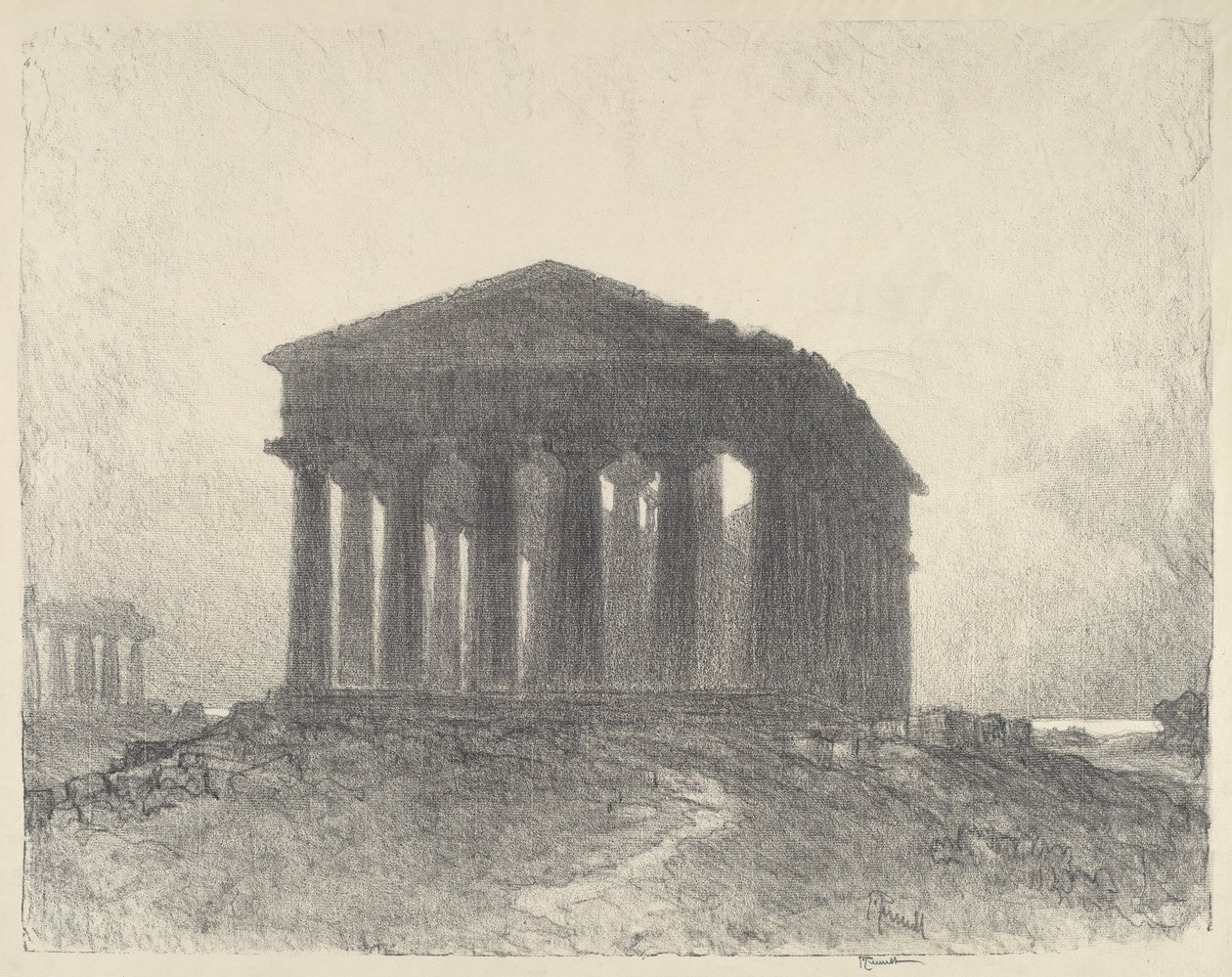 Paestum, Abend von Joseph Pennell