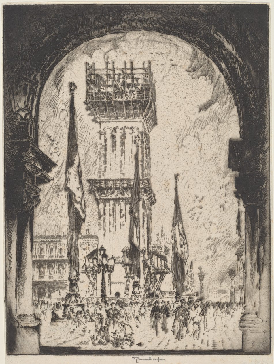 Wiederaufbau des Campanile, Venedig, Nr. I von Joseph Pennell