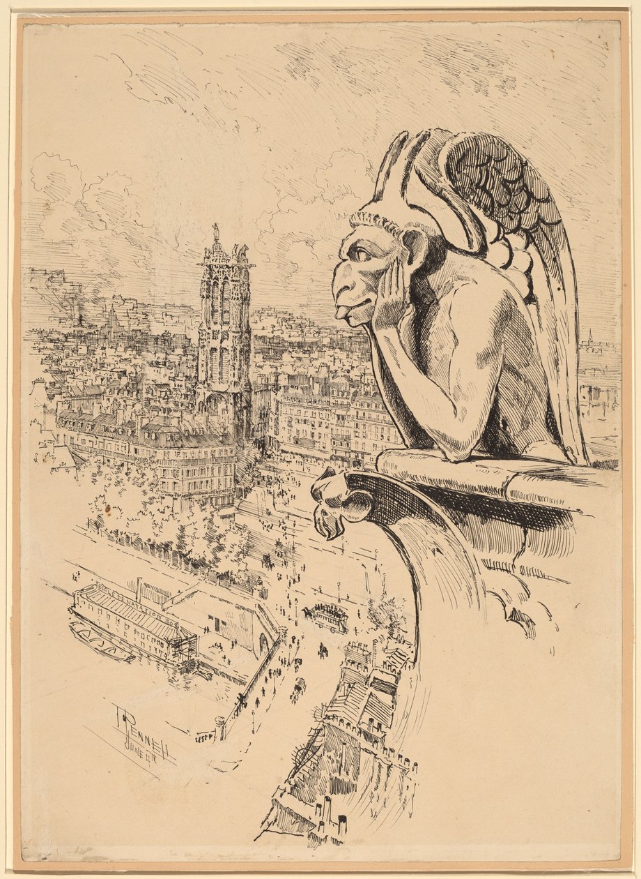 Studie für "Le Stryge" von Joseph Pennell