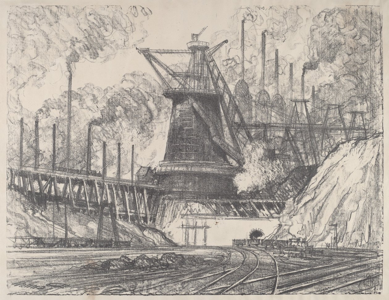 Die große Mühle, Gary, Indiana, 1915 von Joseph Pennell