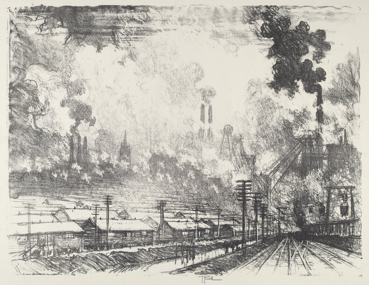 Die Kohlenmine von Joseph Pennell