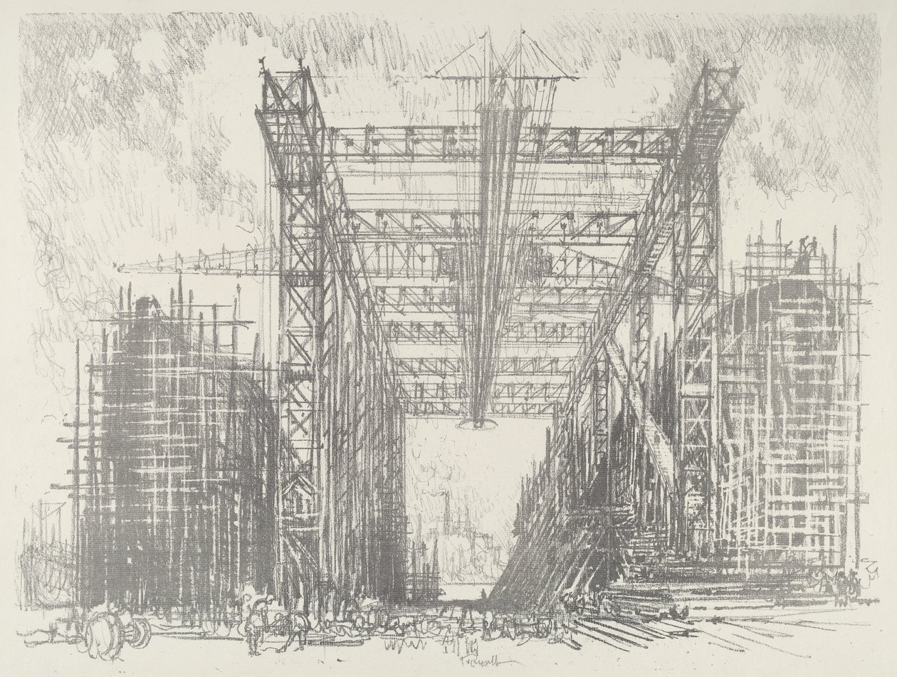Das Gerüst, 1916 von Joseph Pennell