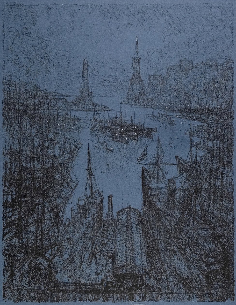 Der Hafen, Genua, 1913 von Joseph Pennell