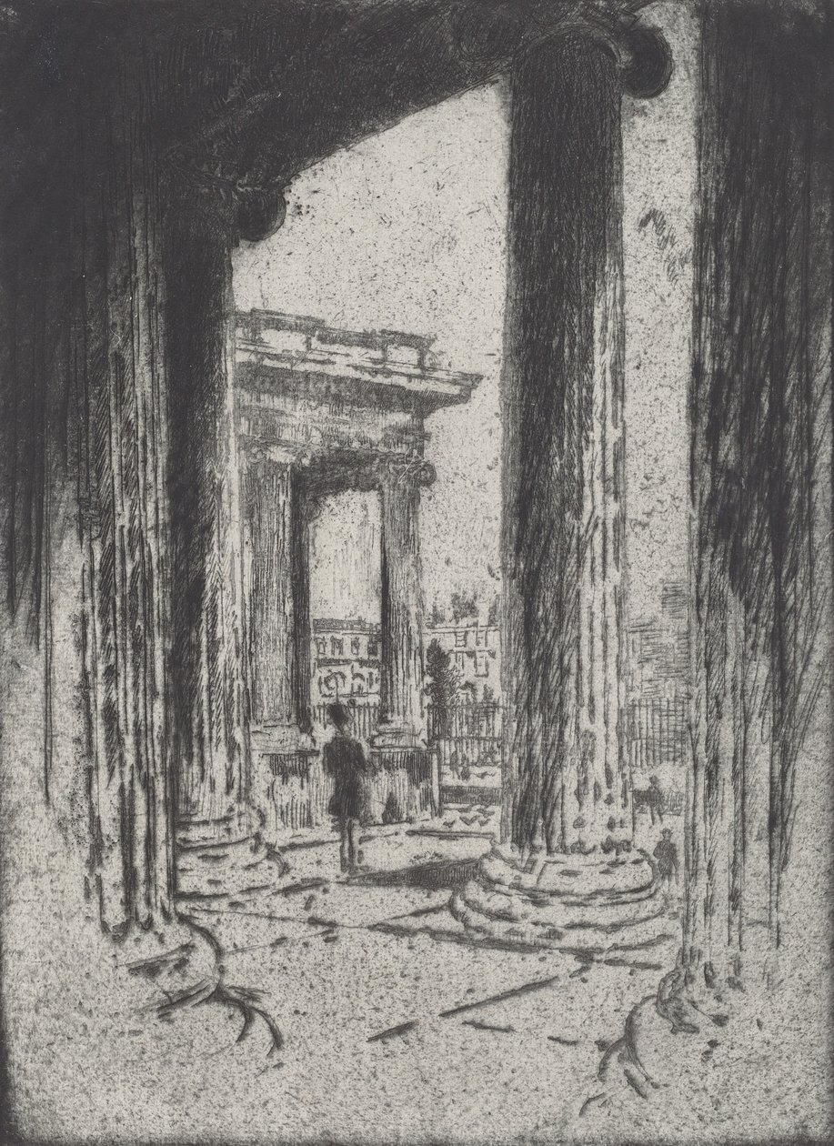 Das Portikus, British Museum, 1905 von Joseph Pennell
