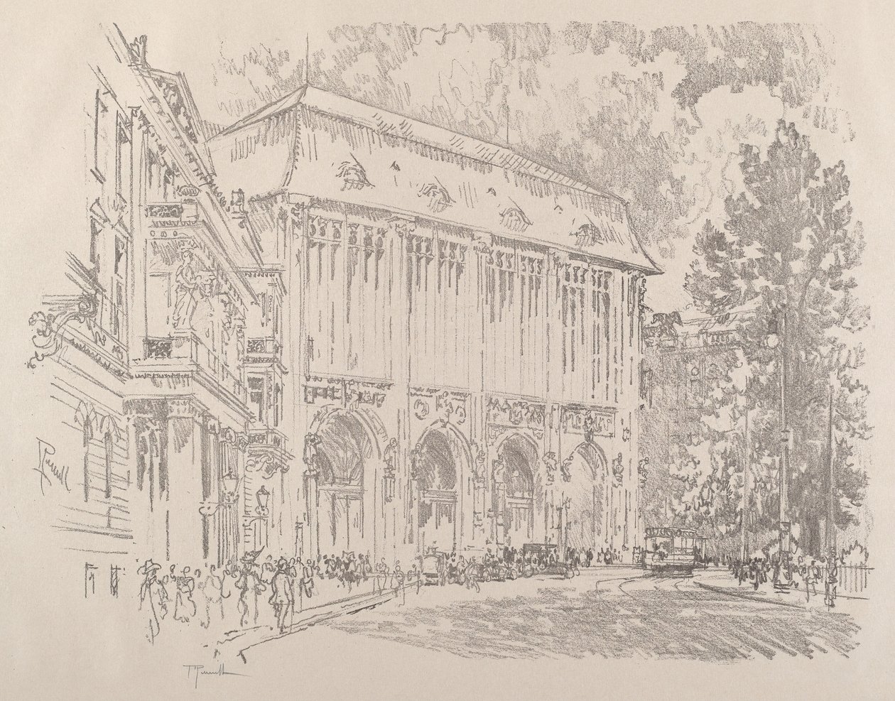 Wertheim, Leipziger-Platz, Berlin, 1921 von Joseph Pennell