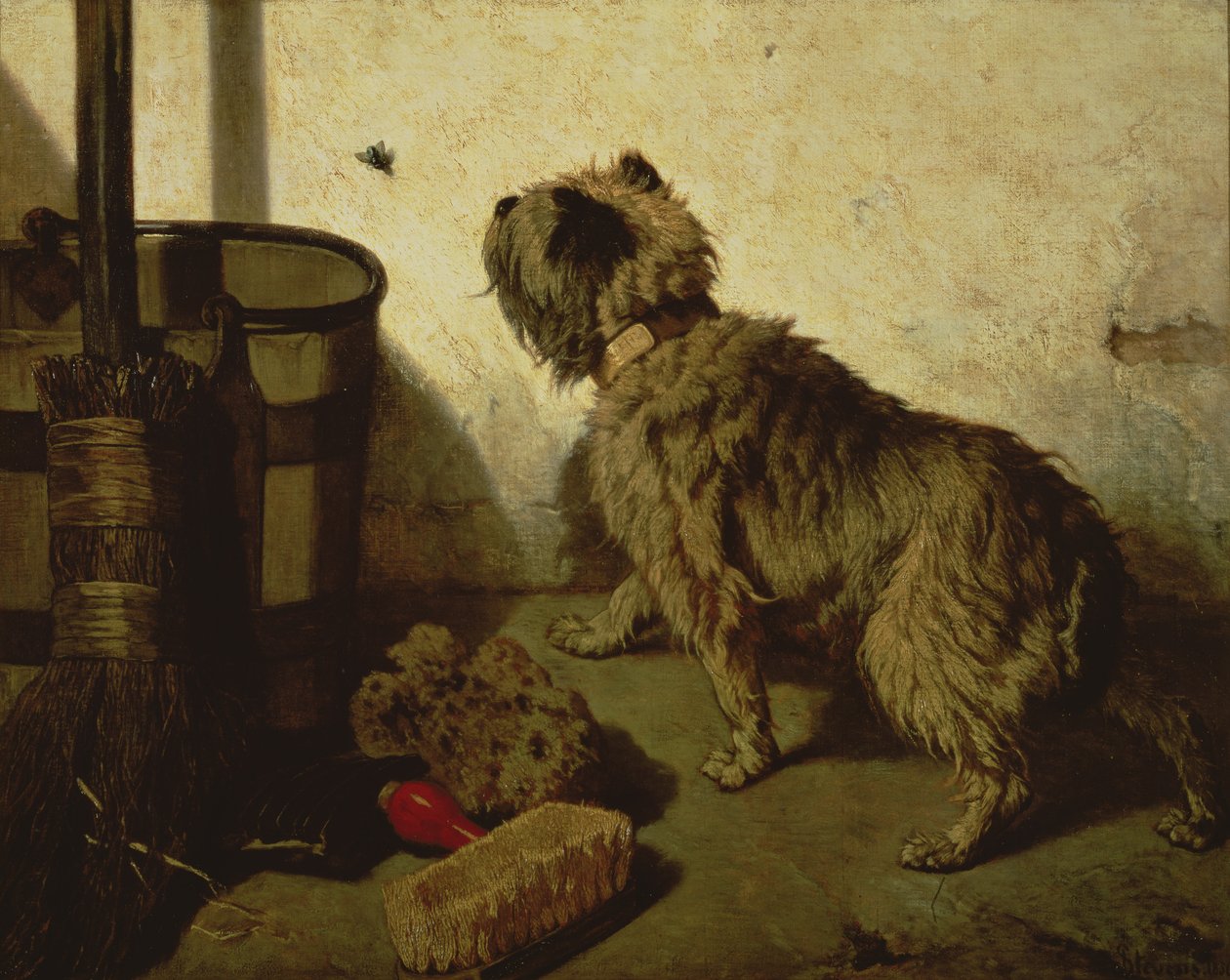 Der Hund und die Fliege, 1856 von Joseph Stevens