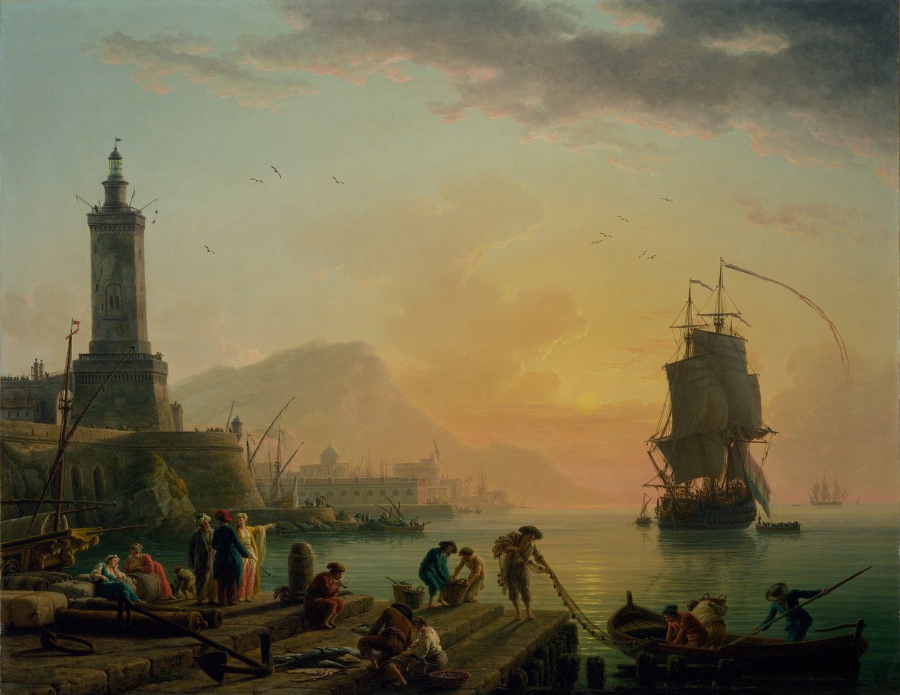 Eine Ruhe in einem Mittelmeerhafen von Joseph Vernet