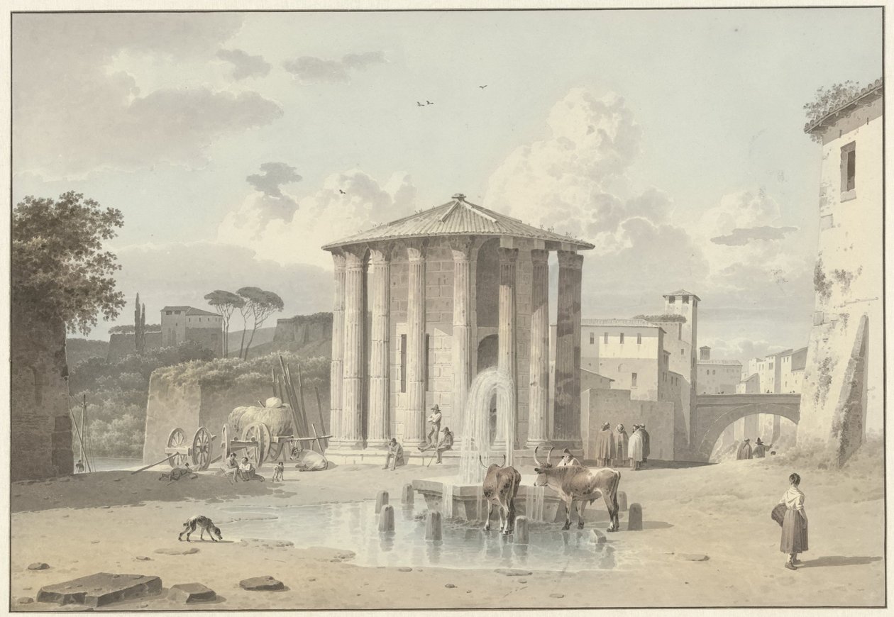 Der Tempel der Vesta in Rom von Josephus Augustus Knip