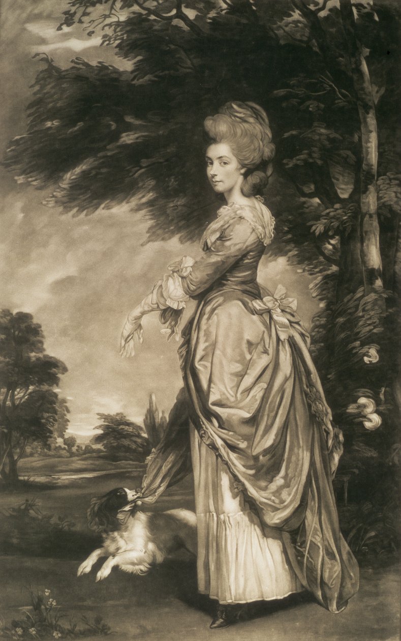 Porträt von Emily Mary, Gräfin von Salisbury (1750-1835), graviert von Valentine Green (1739-1813), 1781 (Mezzotinto) von Joshua Reynolds