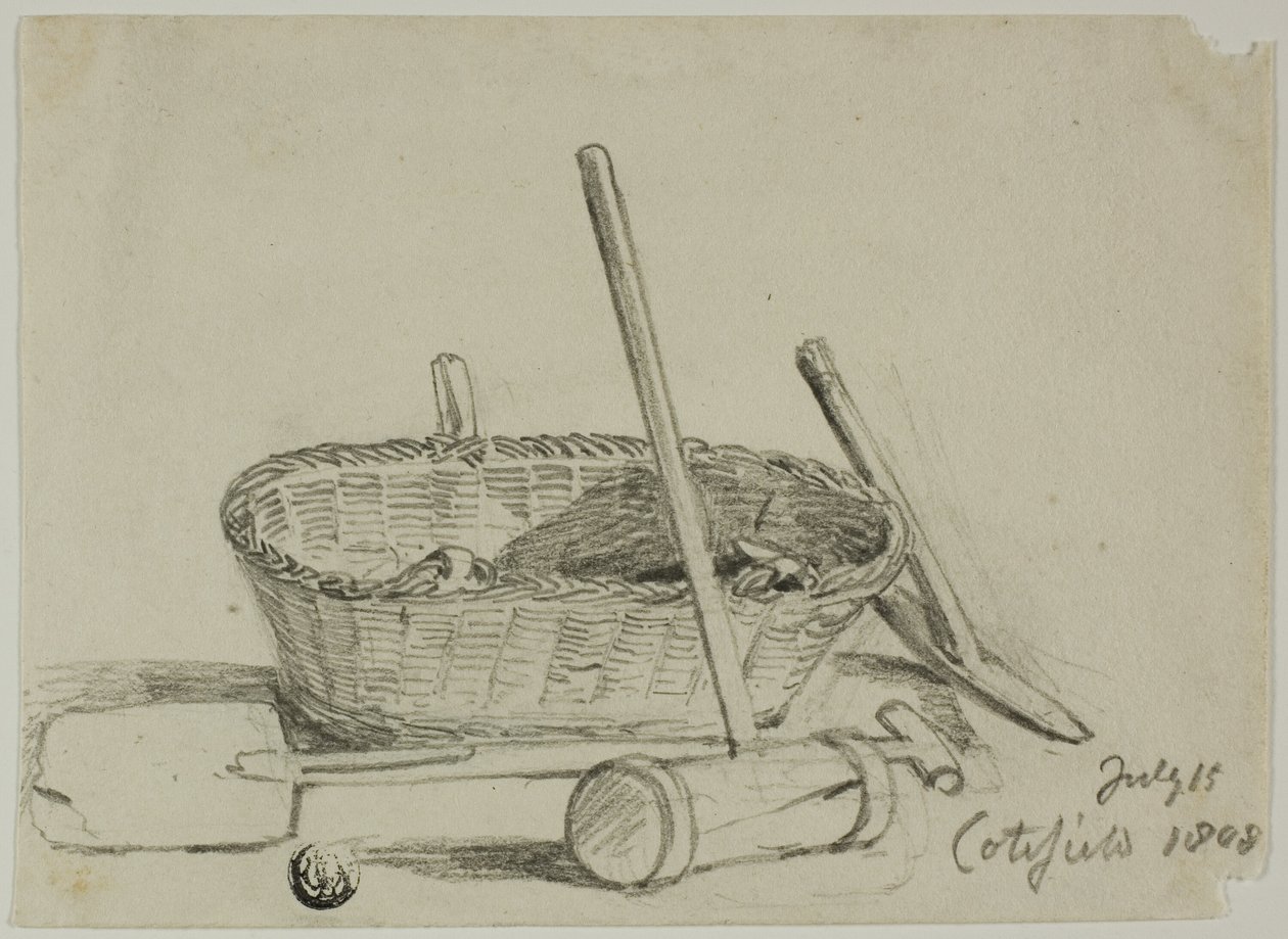 Weidenkorb, Hammer, Schaufel, Pickel von Joshua Cristall