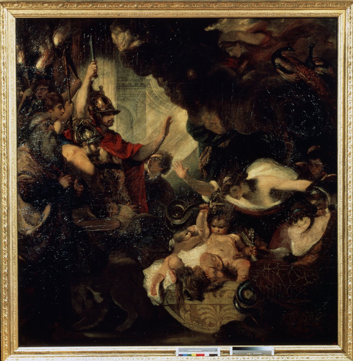Der kleine Herkules erwürgt die Schlangen von Joshua Reynolds