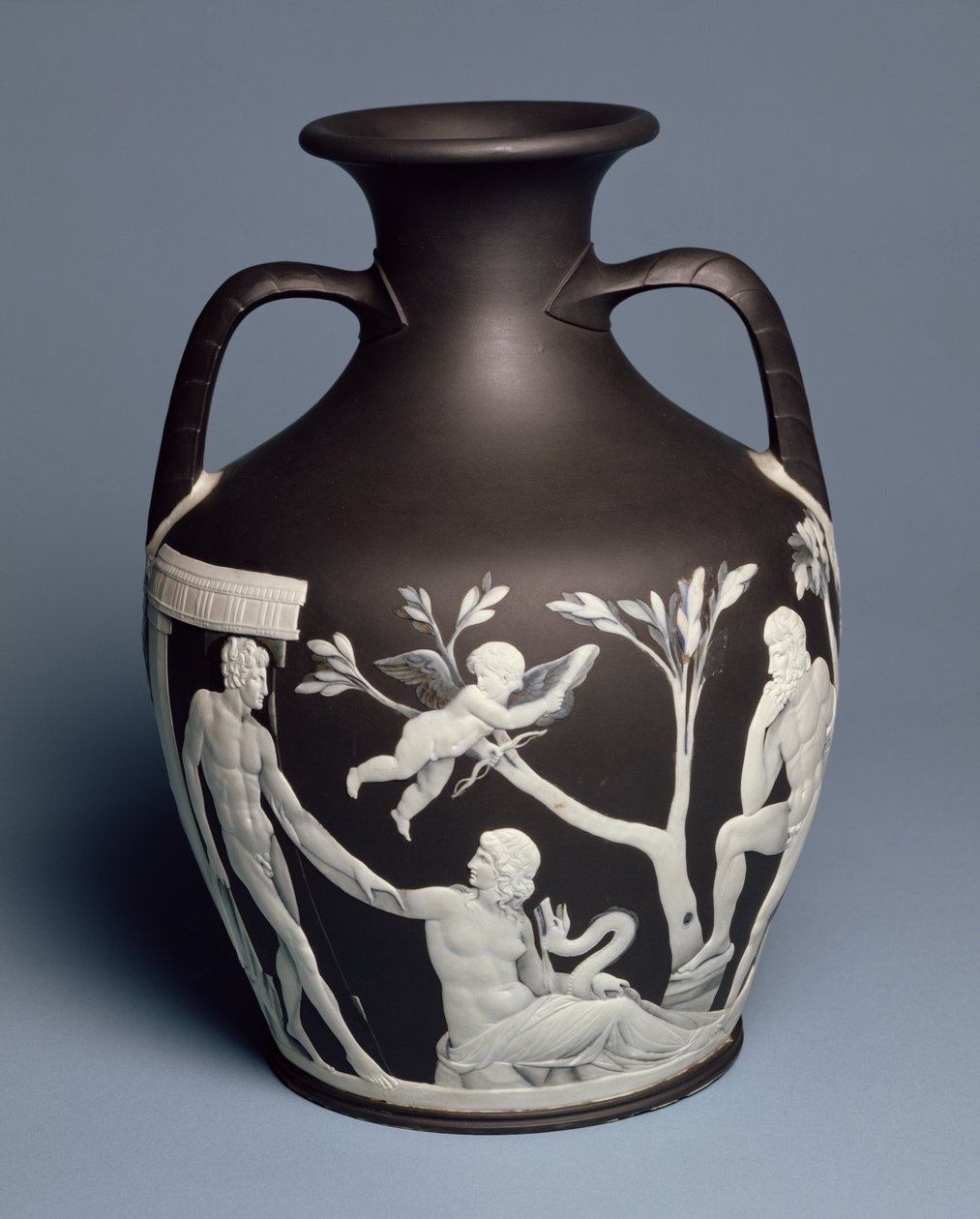 Portland-Vase, im Besitz von Erasmus Darwin, Kopie des Originals im British Museum, Etruria, ca. 1789-90 von Josiah Wedgwood
