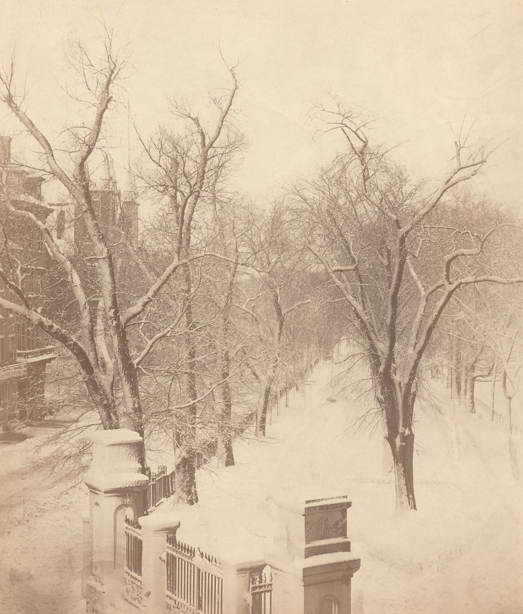 Boston Common Schneeszene, 1850er Jahre von Josiah Johnson Hawes