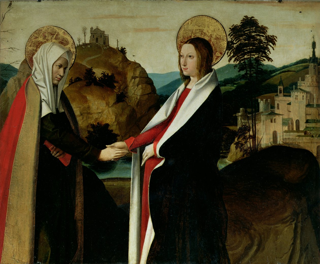 Die Heimsuchung, ca. 1500 von Josse Lieferinxe