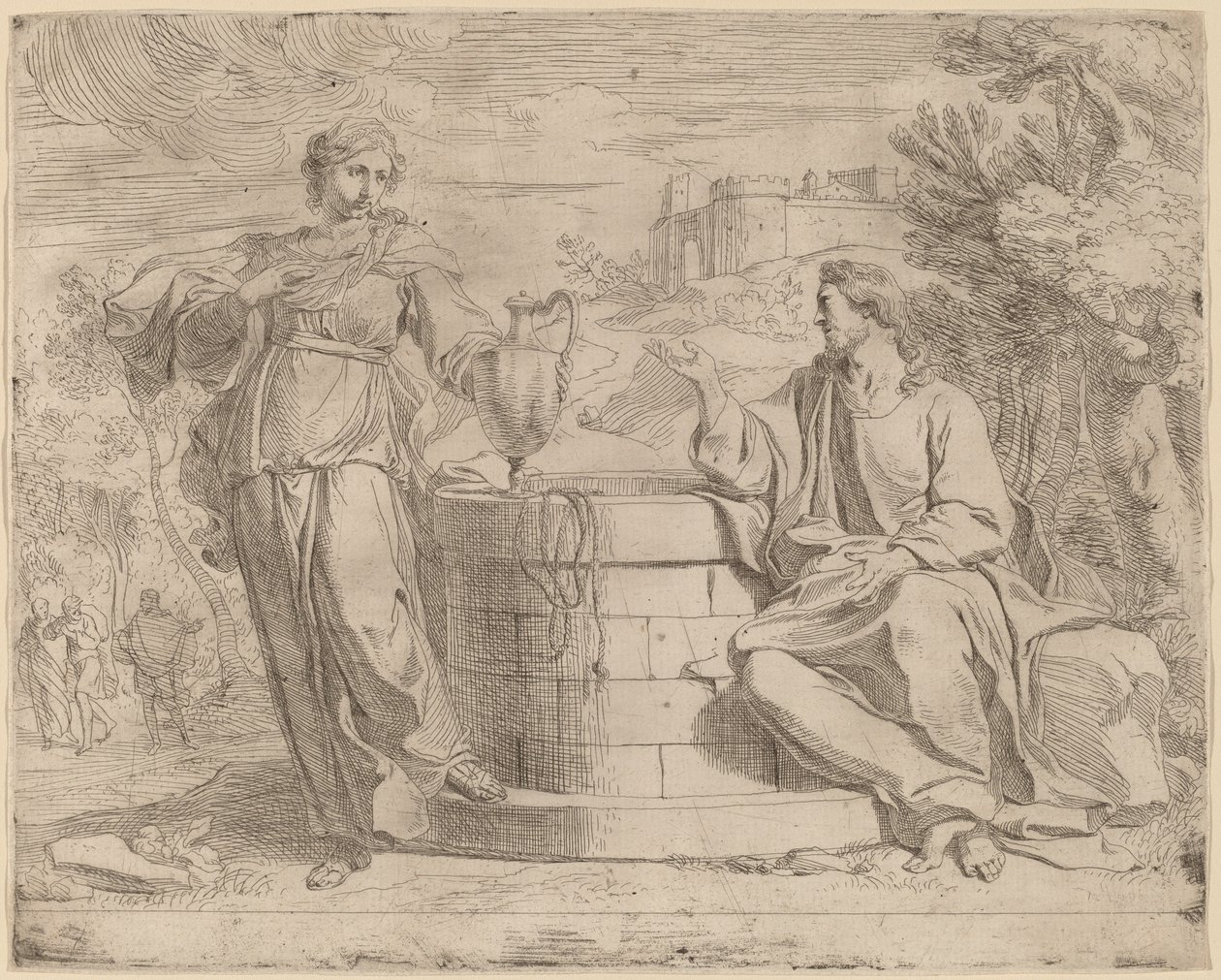 Christus und die Samariterin von Josse de Pape