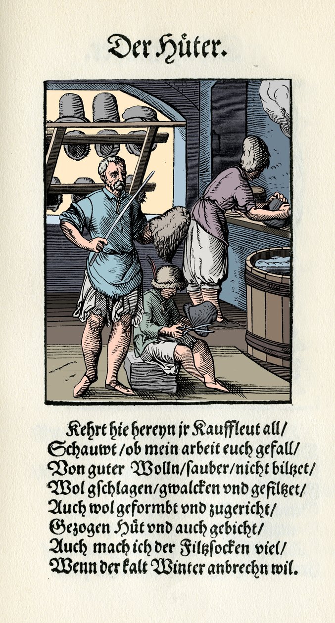 Hutmacher / Modistin in von Jost Amman