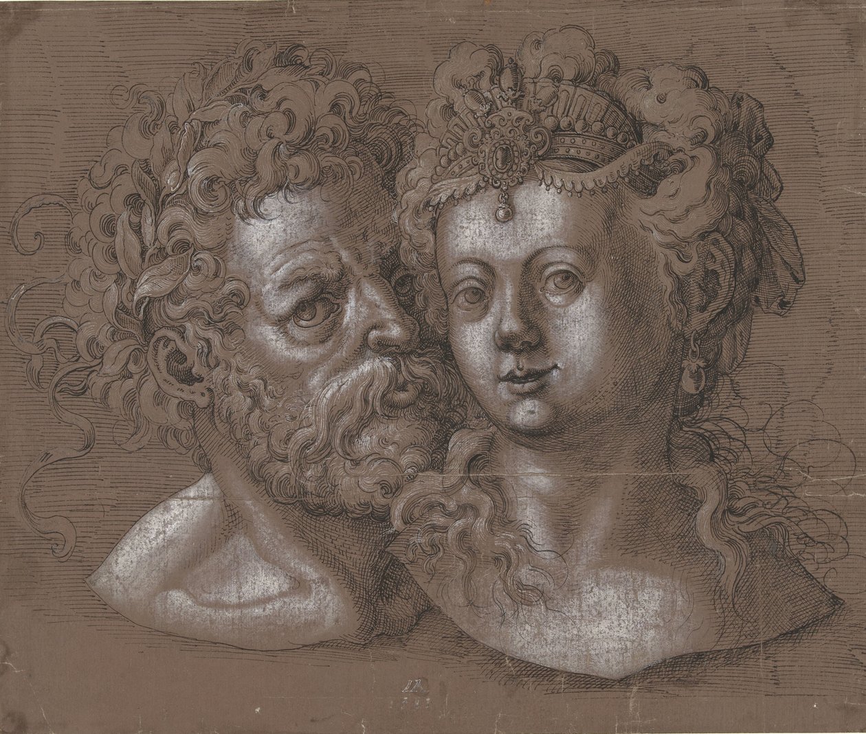 Kopf eines Mannes und einer Frau von Jost Amman