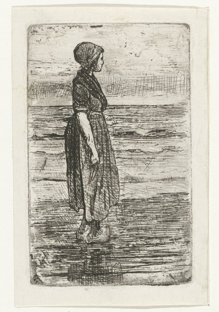 Stehende Frau am Strand von Jozef Israëls