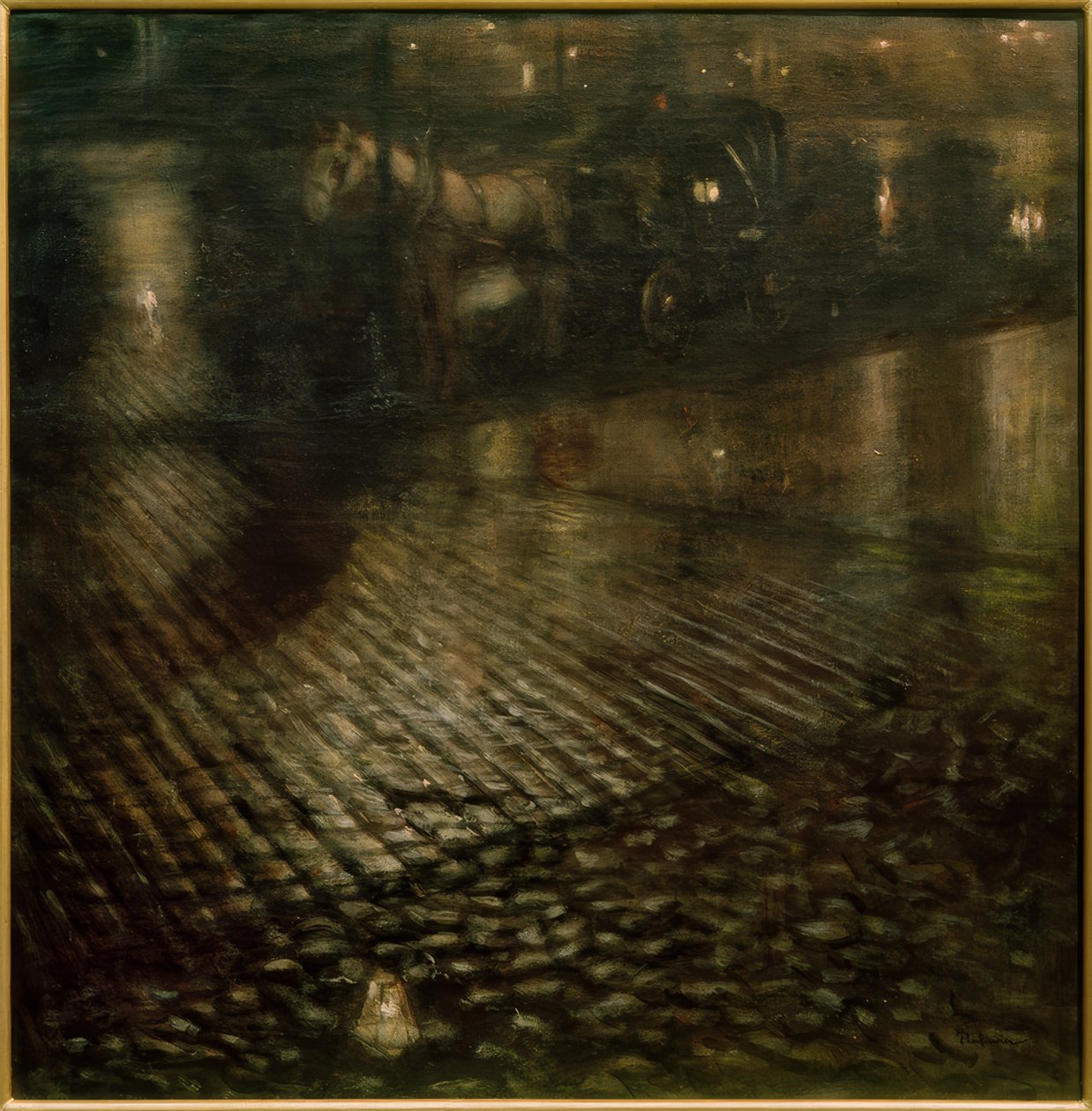 Droschke in der Nacht von Jozef Pankiewicz