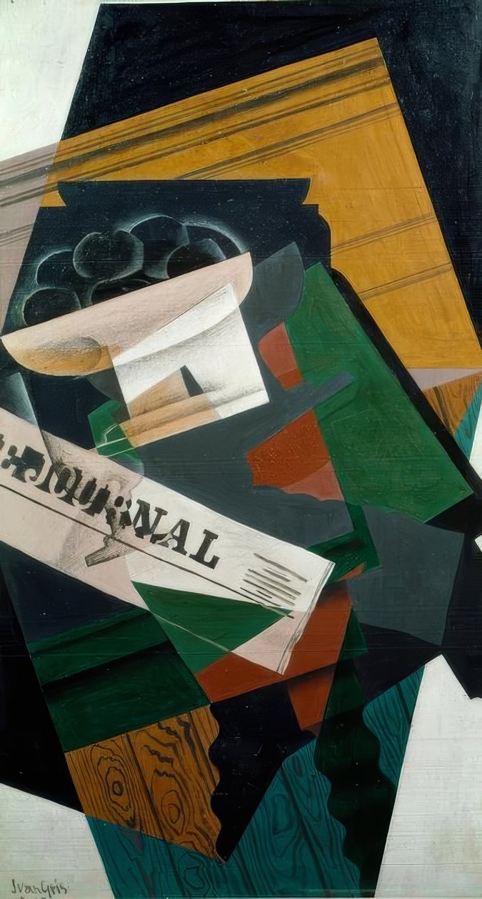 Stillleben mit Zeitung von Juan Gris