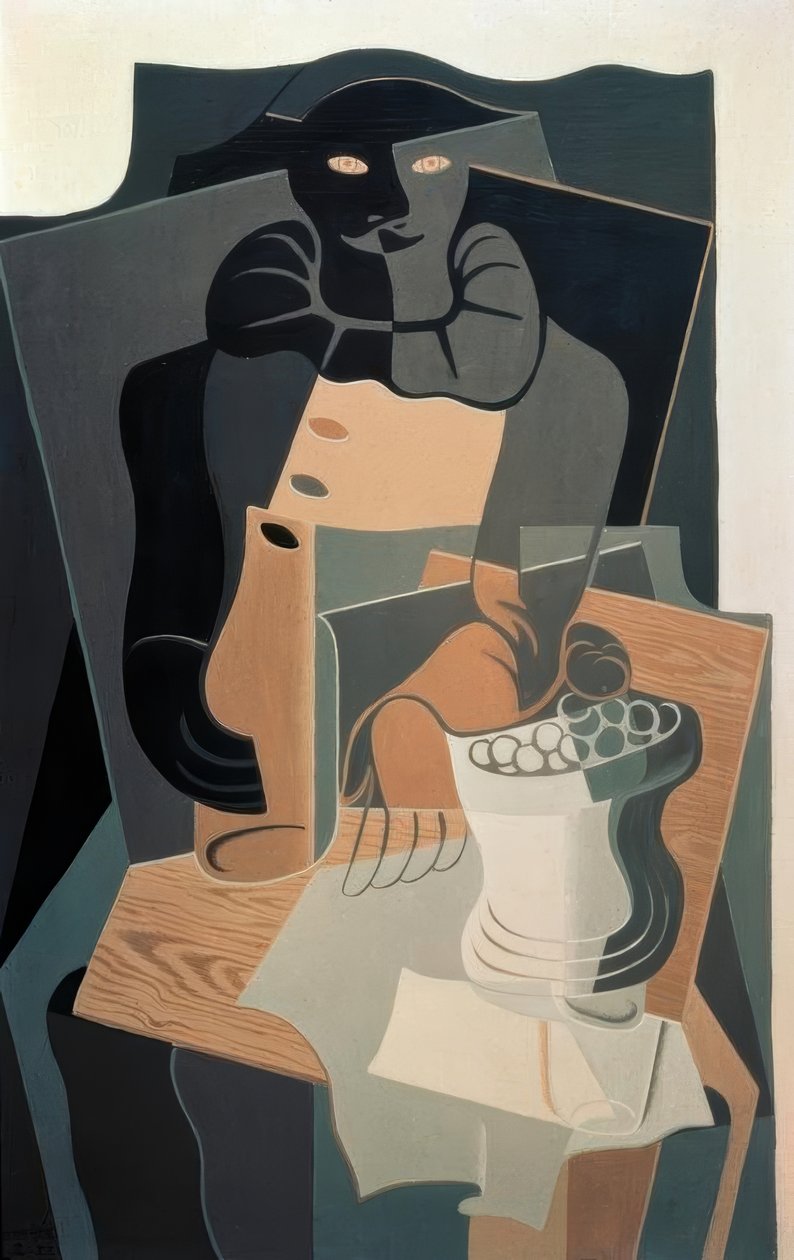 Der Harlekin am Tisch von Juan Gris