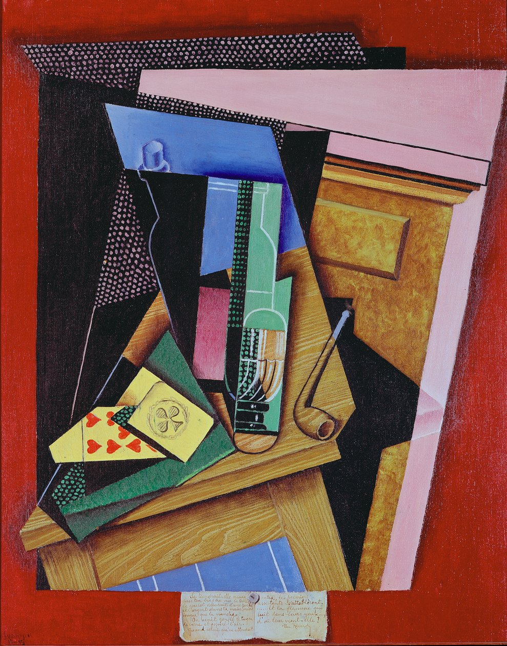 Stillleben mit einem Gedicht von Juan Gris