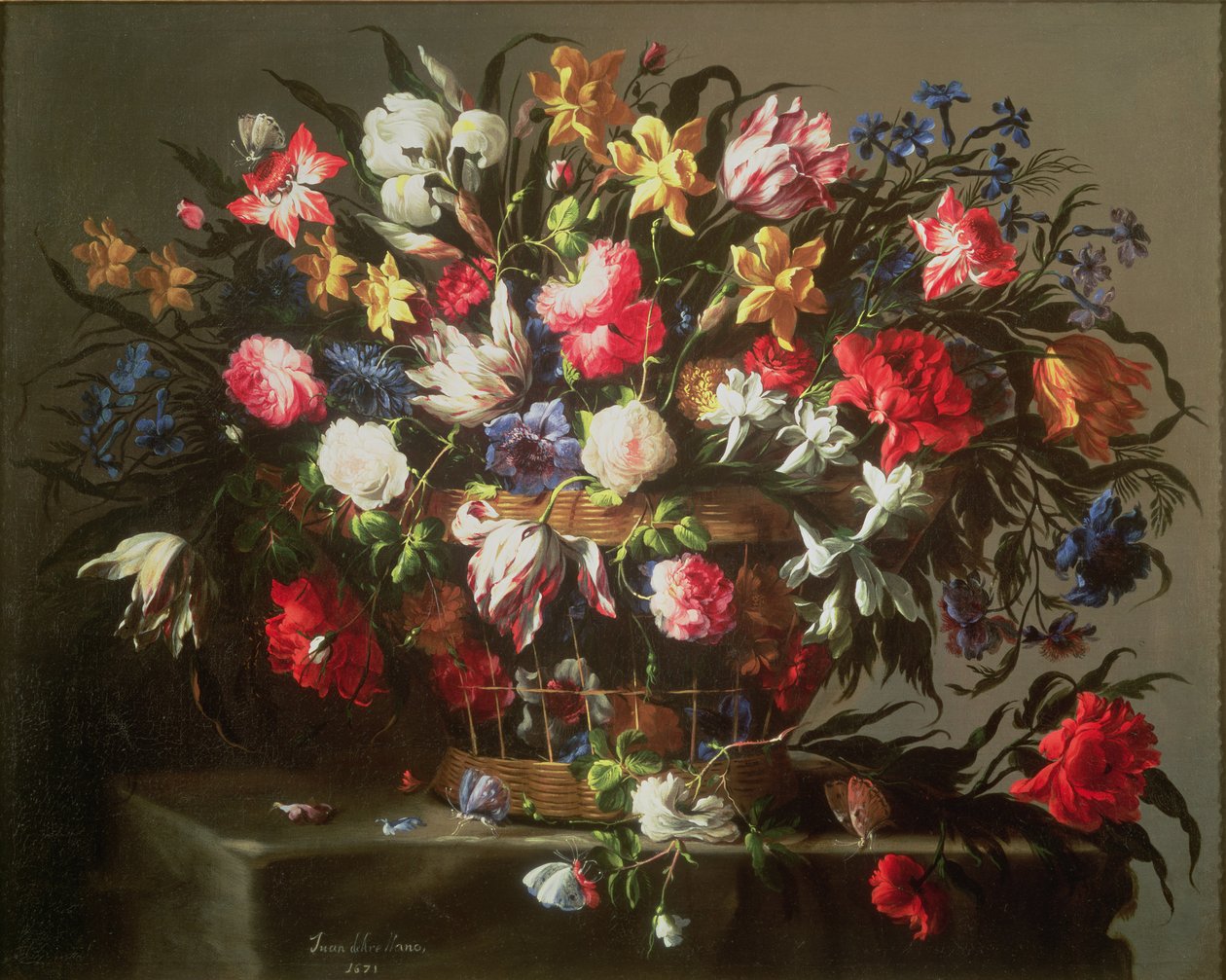 Korb mit Blumen von Juan de Arellano