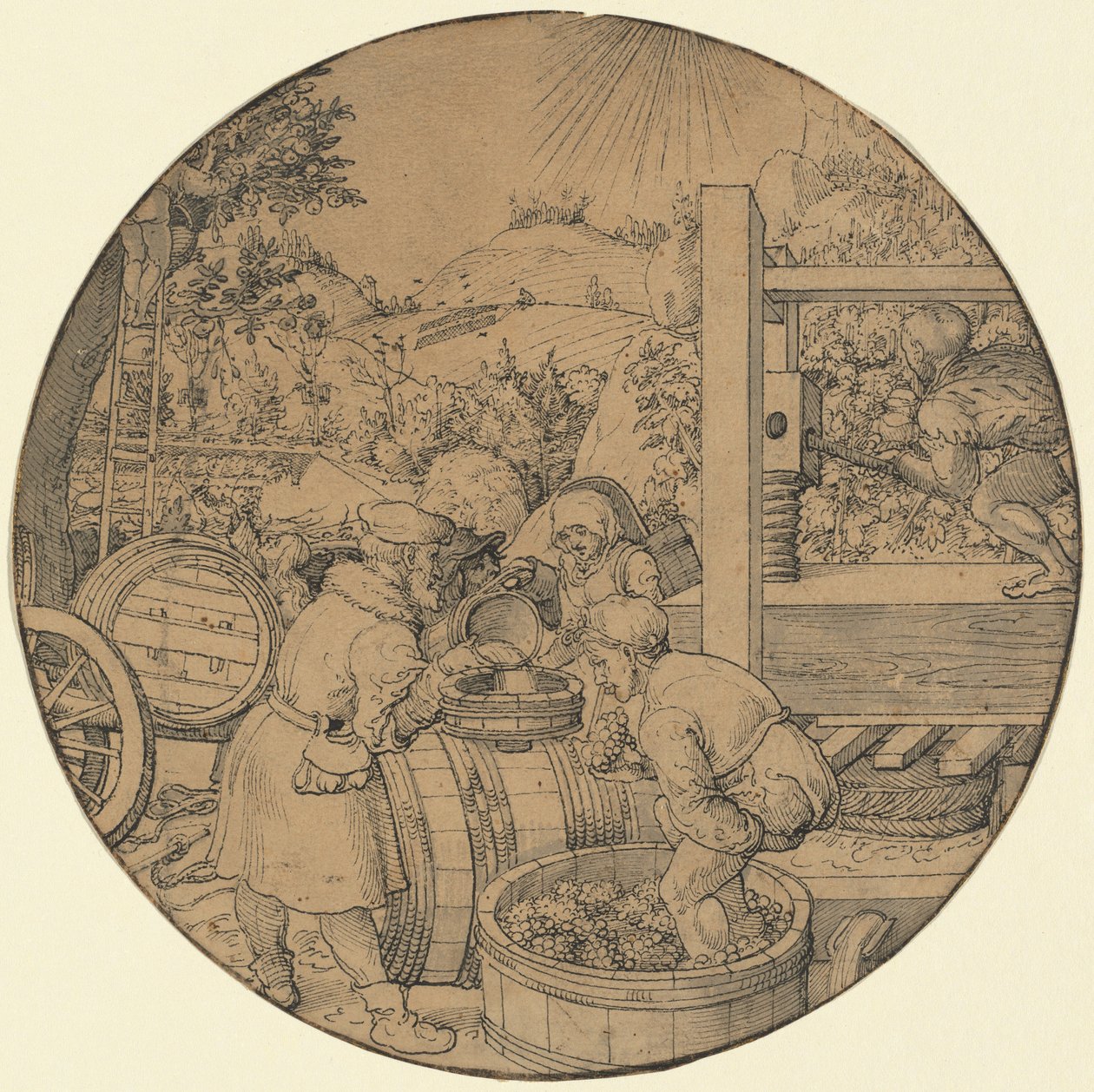 Die Weinlese (September) von Jörg Breu the Elder