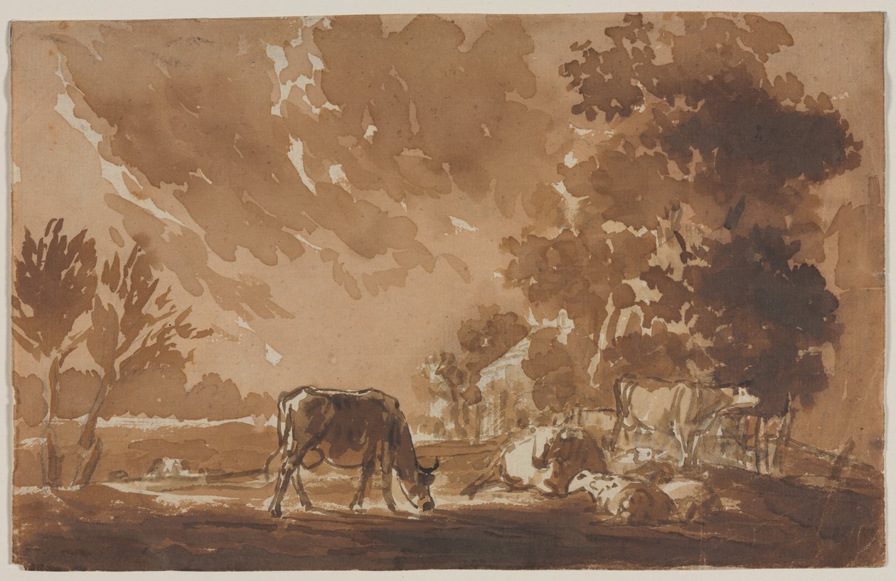 Landschaft mit Vieh (recto) von Jules Dupré