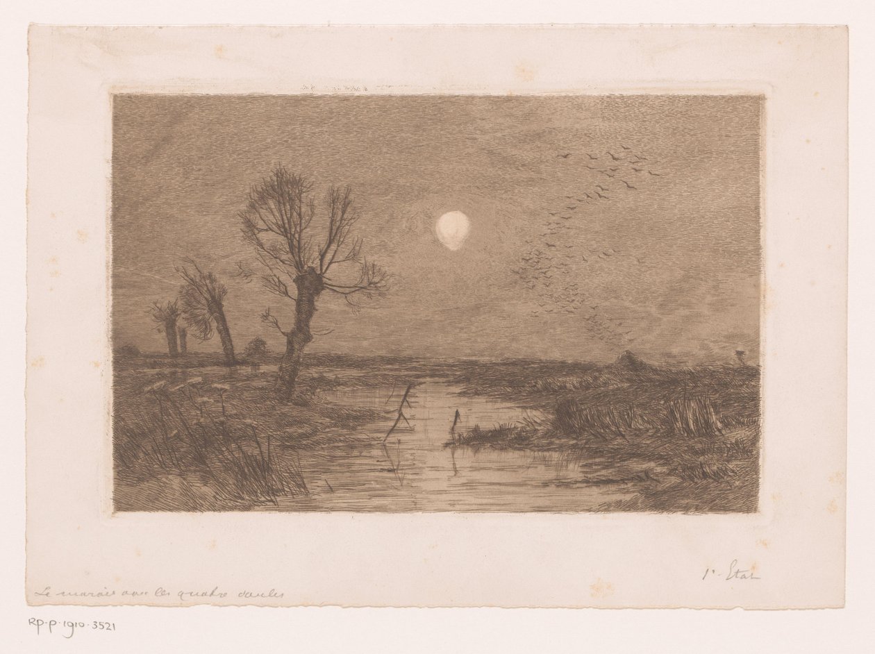 Sumpf mit vier Weiden von Jules Guiette