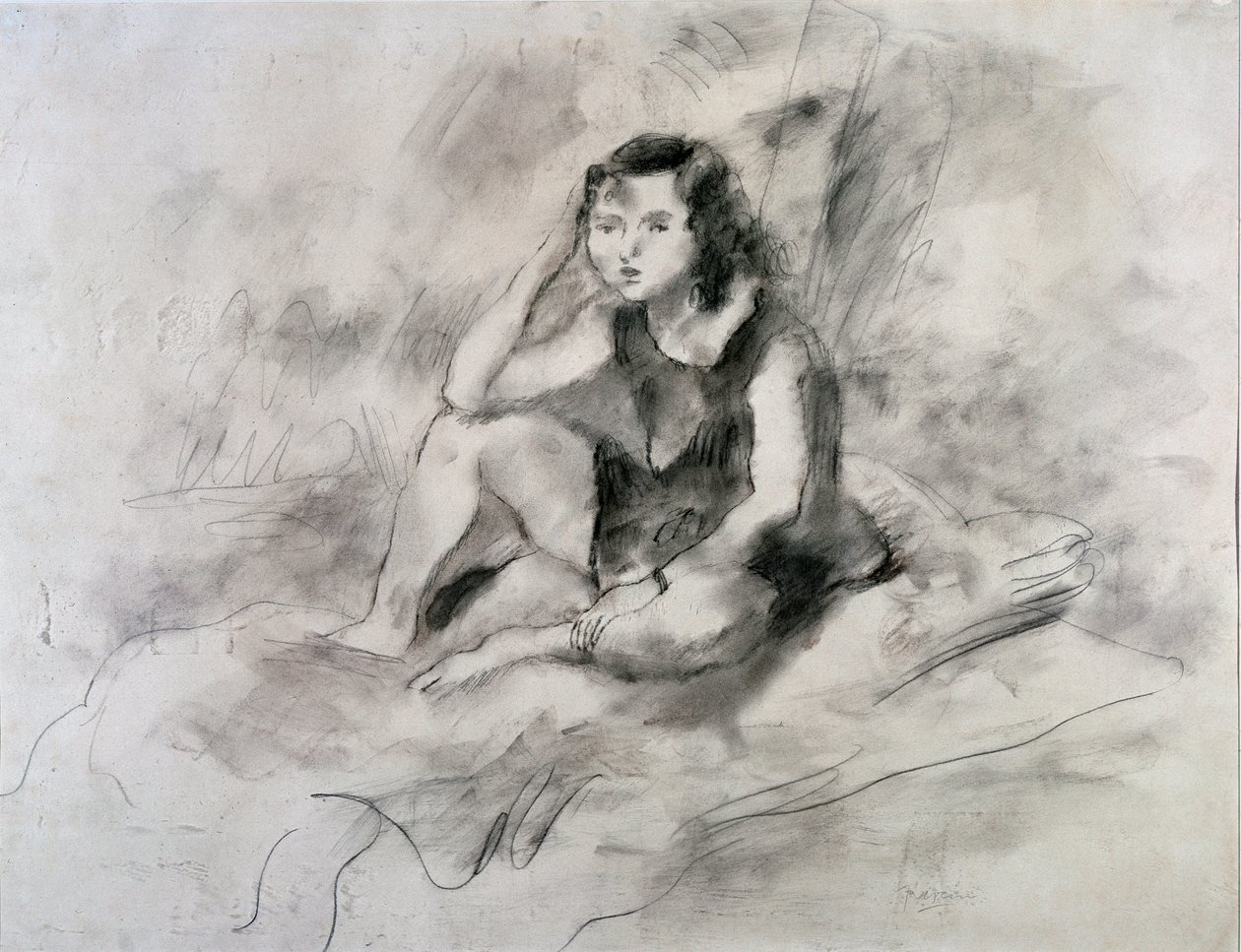 Sitzendes Mädchen von Jules Pascin