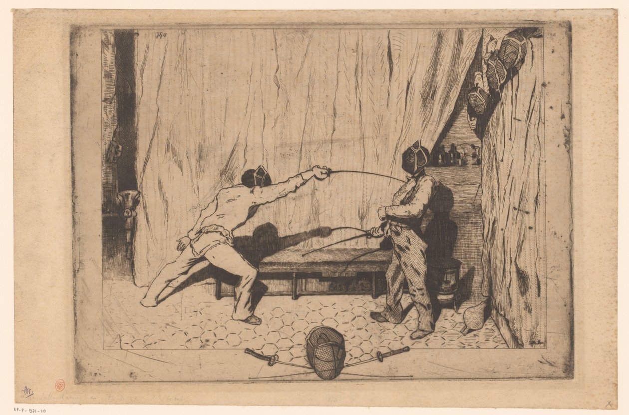 Zwei Fechter in Aktion von Jules de Goncourt