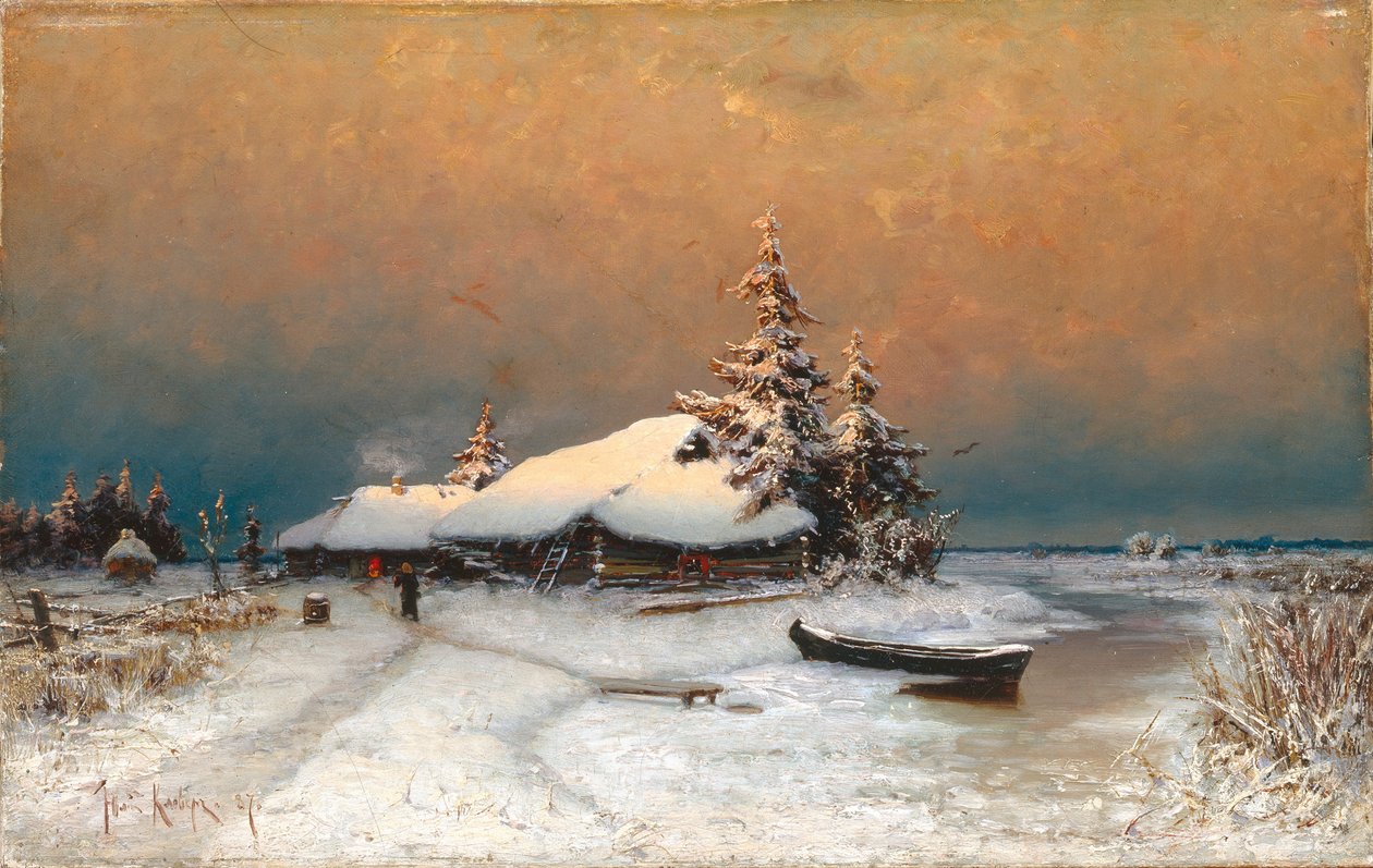 Wintersonnenuntergang, 1887 von Juli Julievich Klever