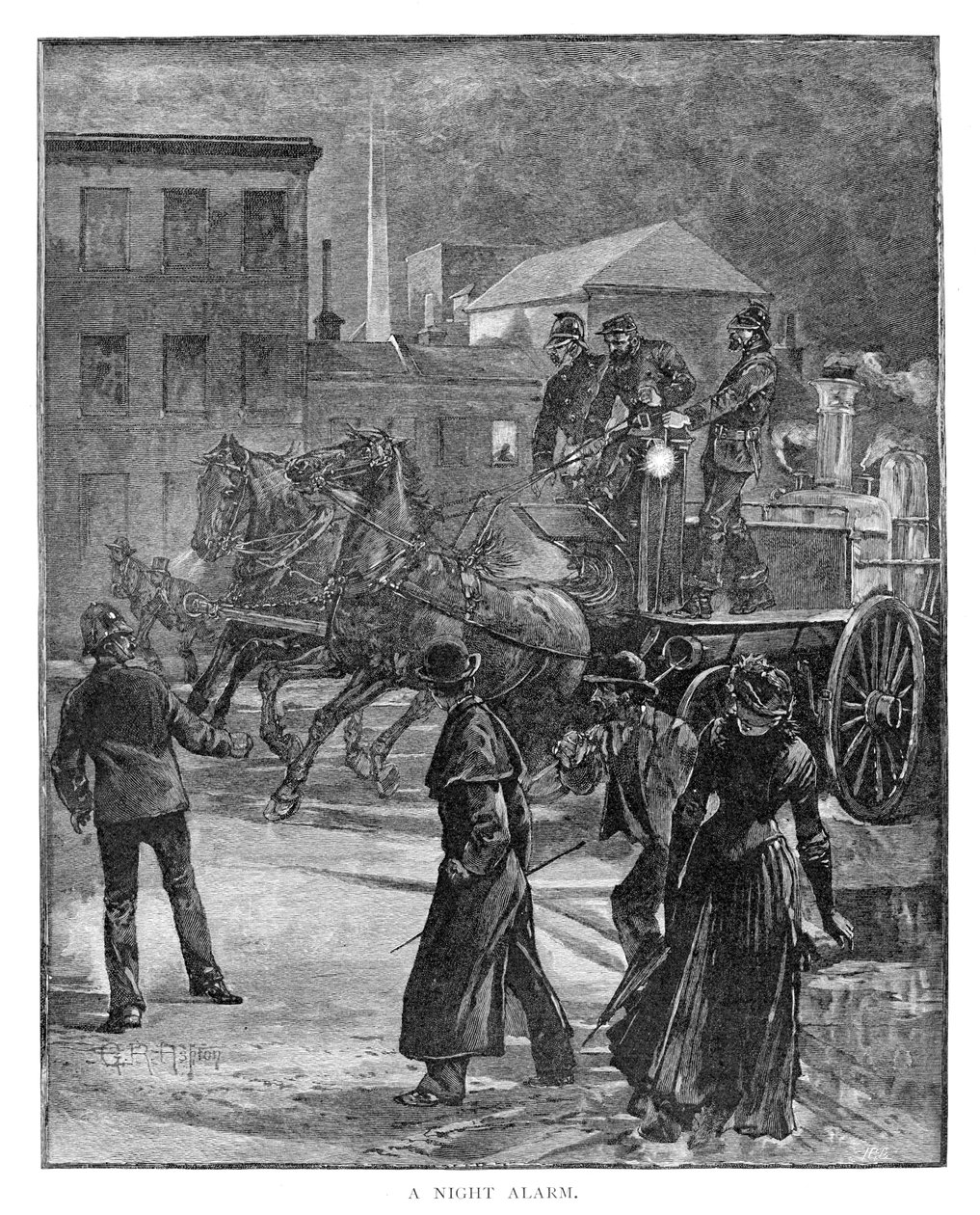 Ein nächtlicher Alarm, 1886 von Julian Ashton