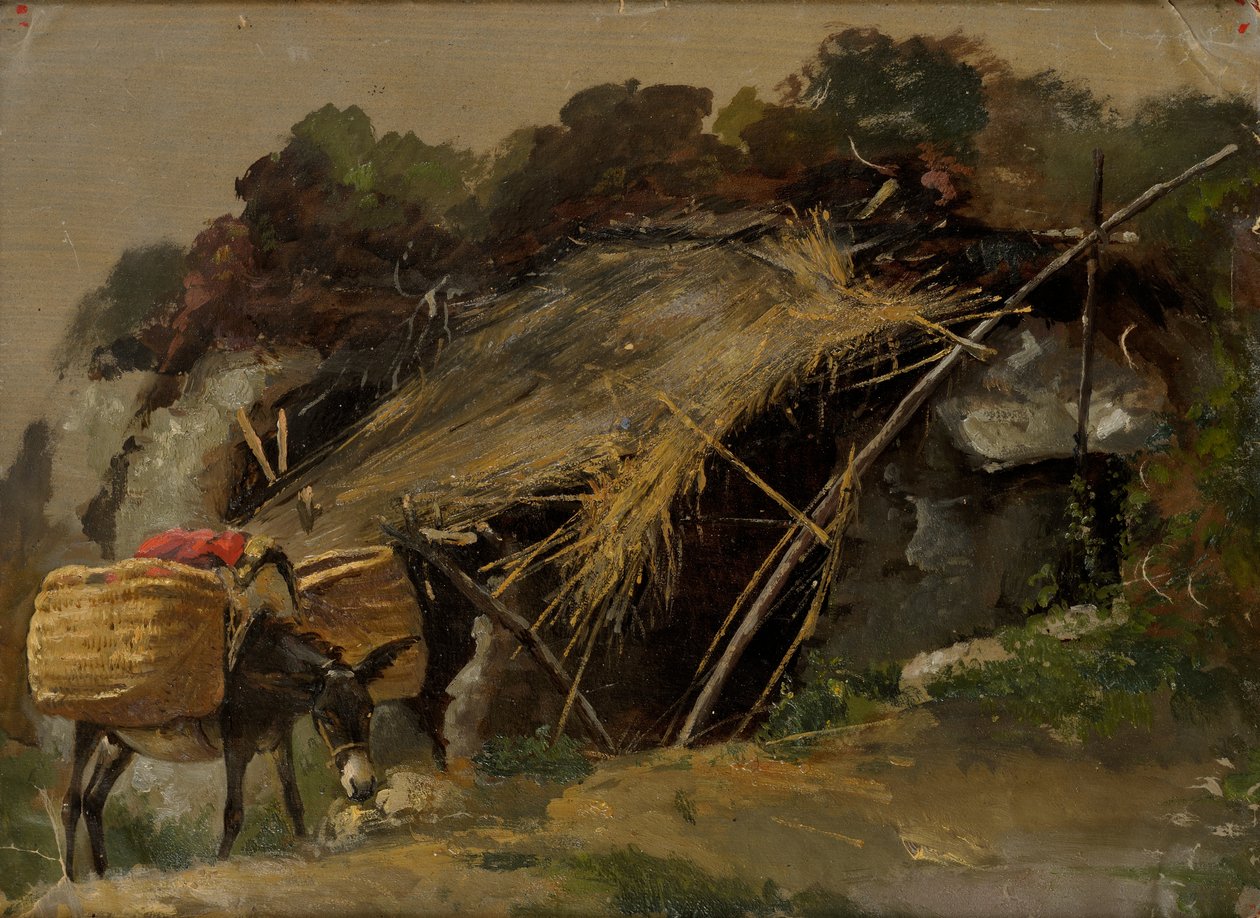 Italienische Landschaft mit Esel von Julie Wilhelmine Hagen Schwarz