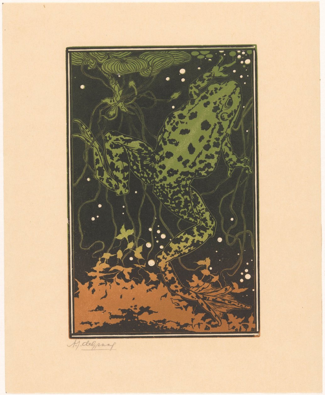 Schwimmender Frosch von Julie de Graag (signed by artist)