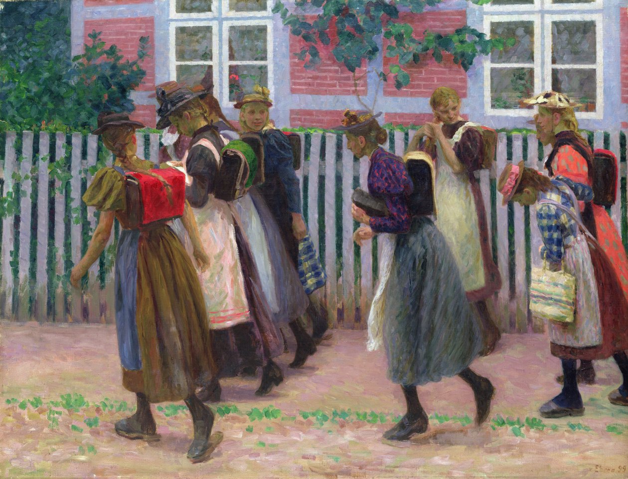 Mädchen auf dem Weg zur Schule, 1899 von Julius August Friedrich Theodor von Ehren